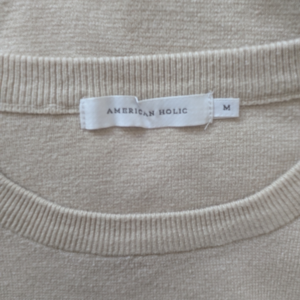 Beige Ruffle Sleeve Sweater - Picture 4 of 5